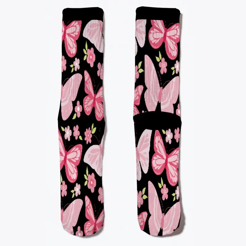 Butterfly pattern socks